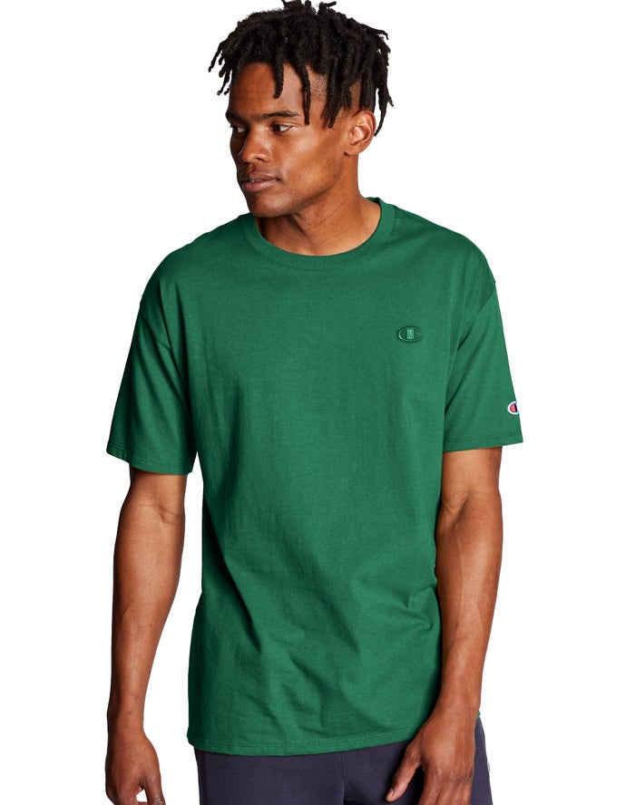 Champion Mens T-Shirt NZ - Classic Jersey Green ( 3576-UCXJM )